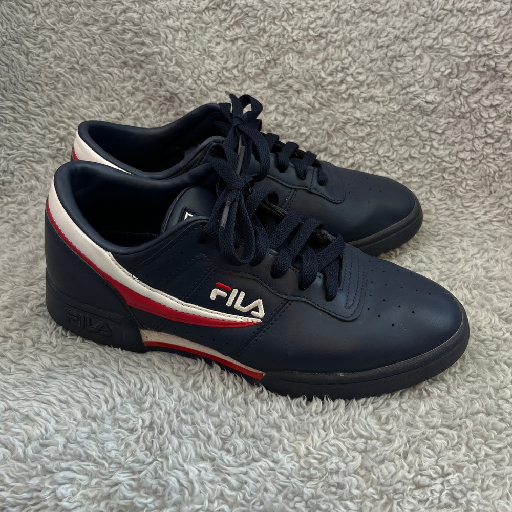 Fila Original Fitness Sneakers Mens 8.5 Navy Blue Red White 11F16LT-460 - Picture 8 of 13